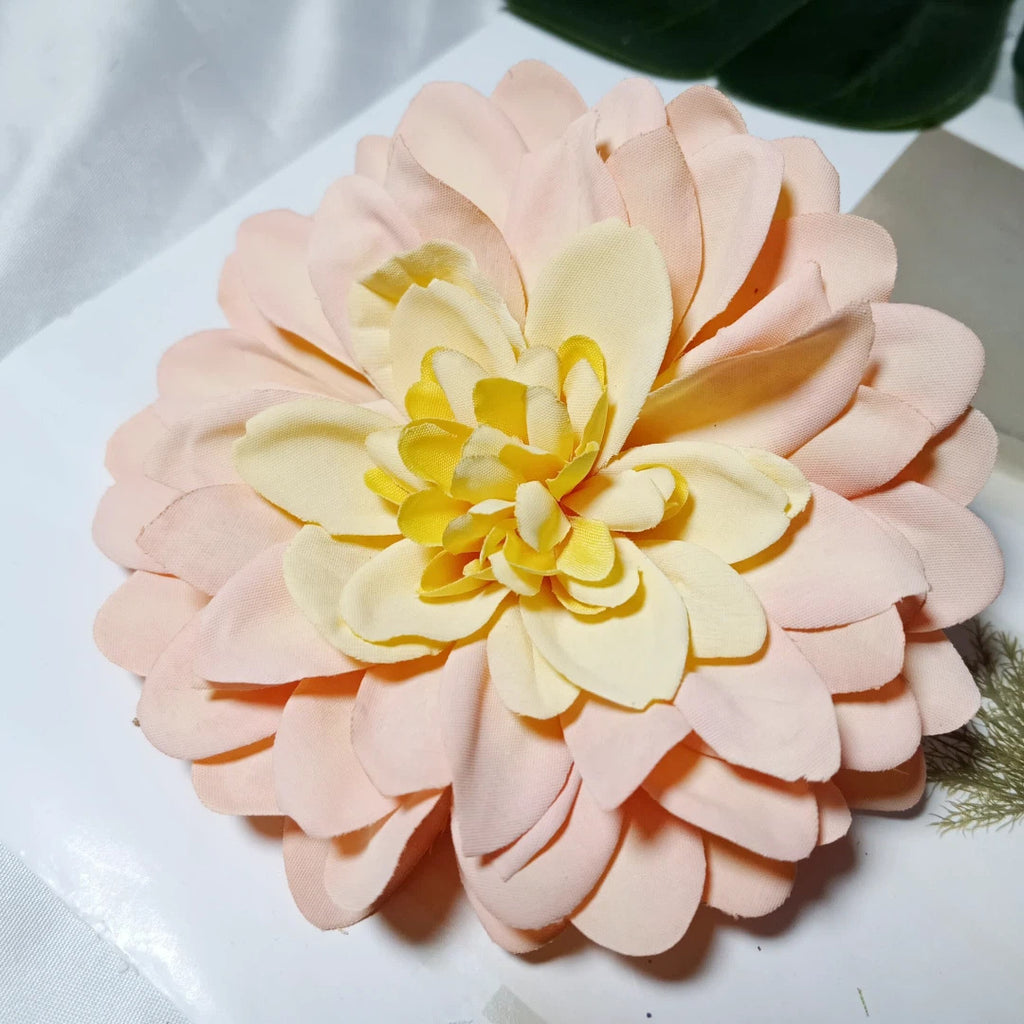 Large Dahlia Flower Heads 4.5 Inch, Realistic Faux Silk Flowers for DIY Wedding Bouquets, Corsages, Event Decor, Craft Projects, Bulk Supply