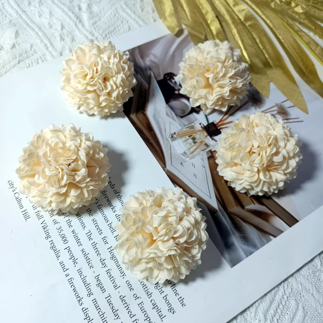 Realistic Faux Chrysanthemum Flower Head, 2" Diameter, Perfect for DIY Hair Accessories, Home Decor, Weddings, and Gifts