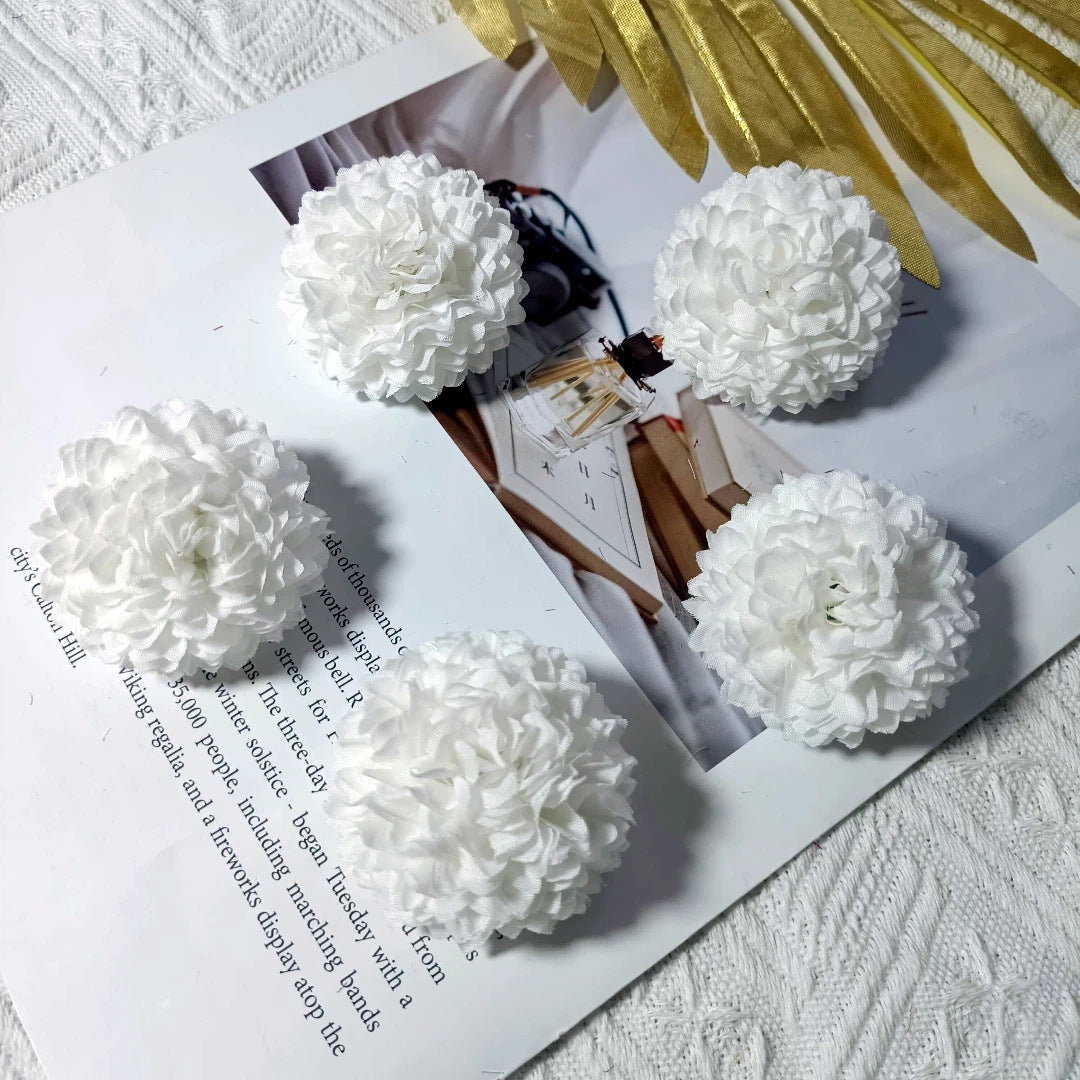 Realistic Faux Chrysanthemum Flower Head, 2" Diameter, Perfect for DIY Hair Accessories, Home Decor, Weddings, and Gifts
