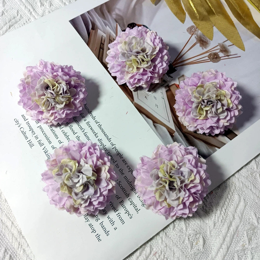 Realistic Faux Chrysanthemum Flower Head, 2" Diameter, Perfect for DIY Hair Accessories, Home Decor, Weddings, and Gifts