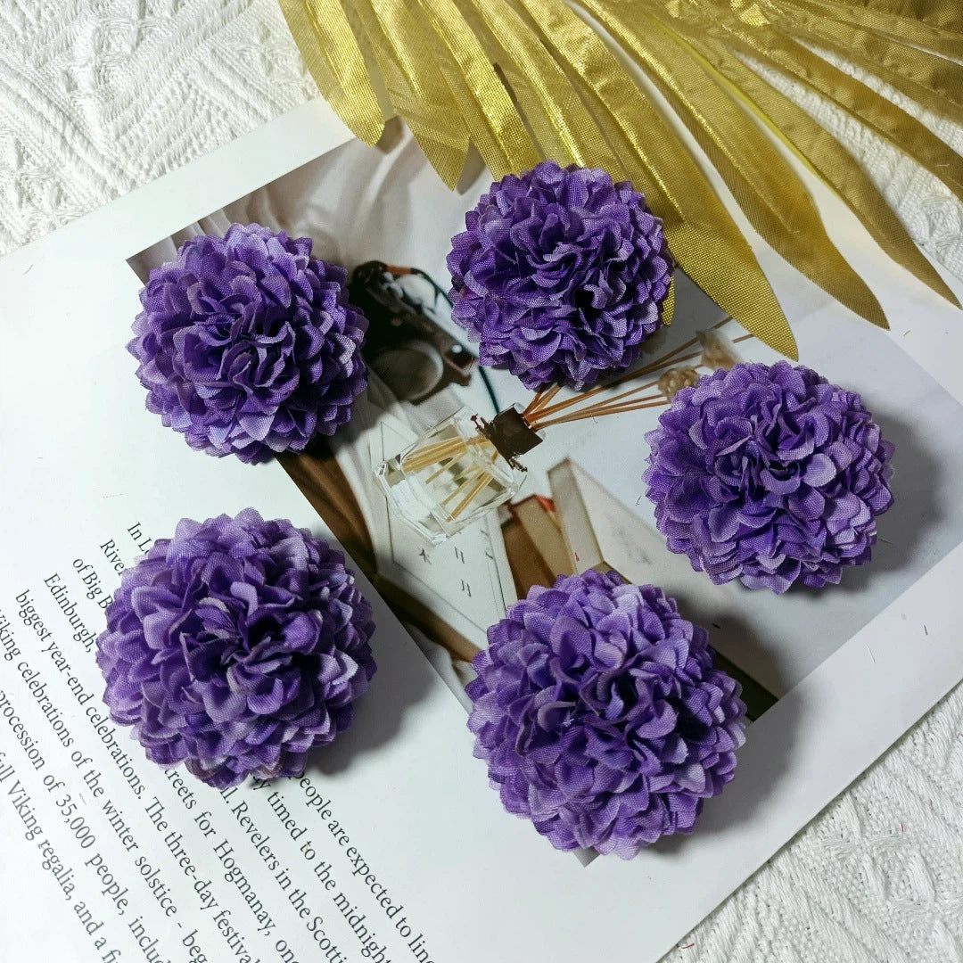 Realistic Faux Chrysanthemum Flower Head, 2" Diameter, Perfect for DIY Hair Accessories, Home Decor, Weddings, and Gifts
