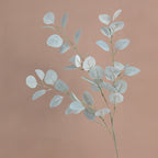 Autumn Money Leaf Eucalyptus Stem, 33" Real-Touch Faux Plant Branch, Lifelike Greenery for Tall Vases, Home Decor, Weddings & Events
