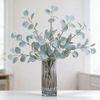 Autumn Money Leaf Eucalyptus Stem, 33" Real-Touch Faux Plant Branch, Lifelike Greenery for Tall Vases, Home Decor, Weddings & Events
