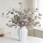 Autumn Money Leaf Eucalyptus Stem, 33" Real-Touch Faux Plant Branch, Lifelike Greenery for Tall Vases, Home Decor, Weddings & Events