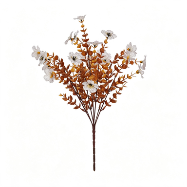 Autumn Eucalyptus & Violet Faux Floral Stems, 12-Pack, 14" Life-Like Greenery for Wedding Bouquets, Event Decor, Vase Arrangements & Home Styling