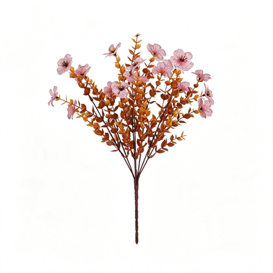 Autumn Eucalyptus & Violet Faux Floral Stems, 12-Pack, 14" Life-Like Greenery for Wedding Bouquets, Event Decor, Vase Arrangements & Home Styling