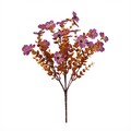 Autumn Eucalyptus & Violet Faux Floral Stems, 12-Pack, 14" Life-Like Greenery for Wedding Bouquets, Event Decor, Vase Arrangements & Home Styling