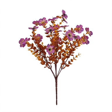 Autumn Eucalyptus & Violet Faux Floral Stems, 12-Pack, 14" Life-Like Greenery for Wedding Bouquets, Event Decor, Vase Arrangements & Home Styling