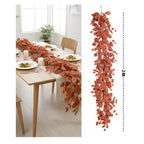 Autumn Magnolia Leaf Garland, 6.5 ft Long Faux Vine for Fireplace Mantle, Fall Wedding Arch & Thanksgiving Table Decor, Realistic Foliage
