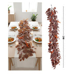 Autumn Magnolia Leaf Garland, 6.5 ft Long Faux Vine for Fireplace Mantle, Fall Wedding Arch & Thanksgiving Table Decor, Realistic Foliage