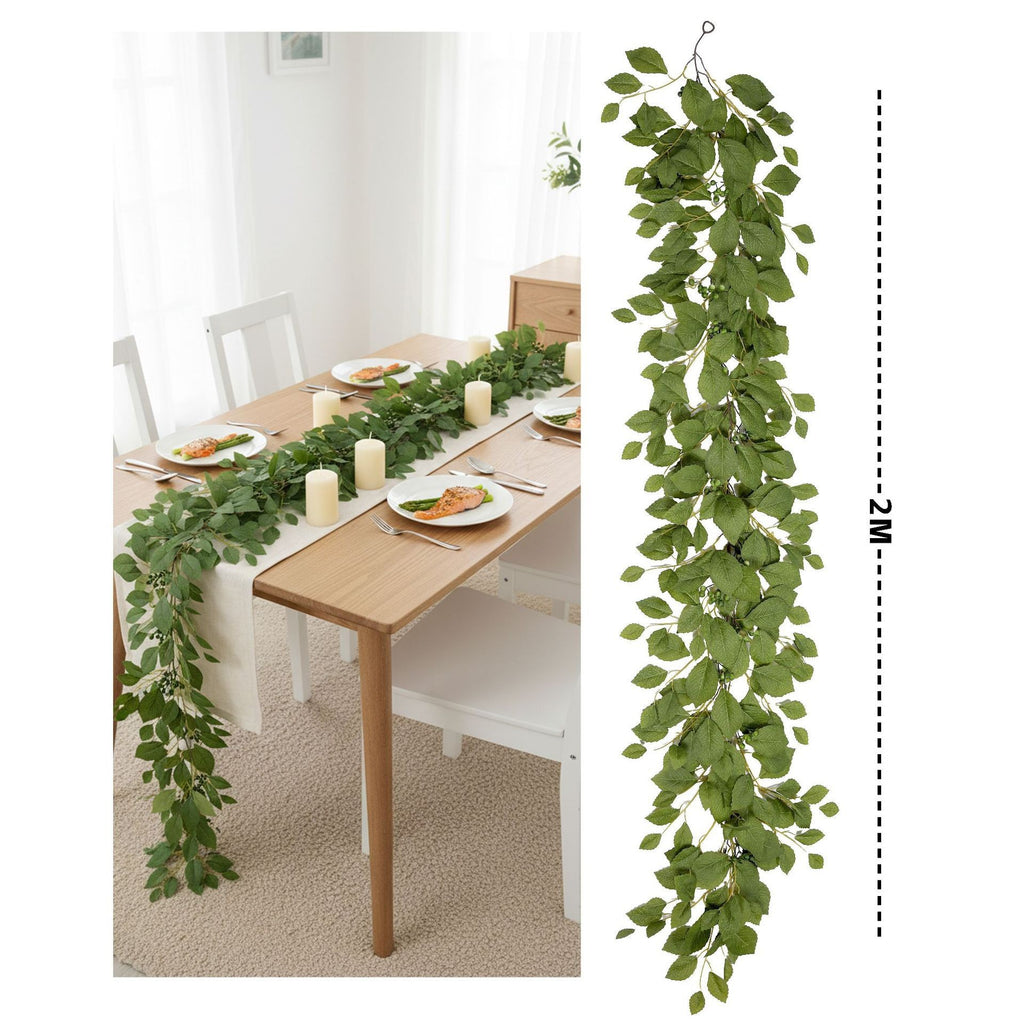 Autumn Magnolia Leaf Garland, 6.5 ft Long Faux Vine for Fireplace Mantle, Fall Wedding Arch & Thanksgiving Table Decor, Realistic Foliage
