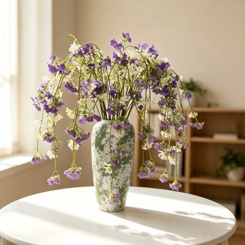 5-Pack Long Trailing Blossom Stems, 37-Inch Realistic Weeping Faux Flowers, Artificial Cascading Sprays for Tall Vases, Wedding Decor, Home
