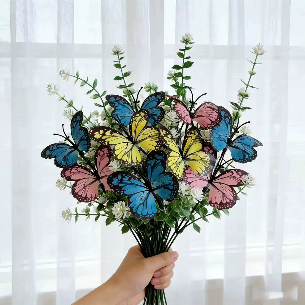 10 Stems Faux Butterfly Orchid, 12" Bulk Set of Lifelike Phalaenopsis Flowers, Artificial Floral Stems for Vase, Wedding, DIY Home Decor