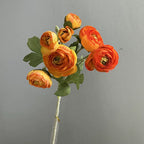 7-Head Flocked Ranunculus Stem, 19-Inch Realistic Persian Buttercup, Life-Like Faux Flowers for Vase Arrangement, Wedding Bouquets, Home Decor