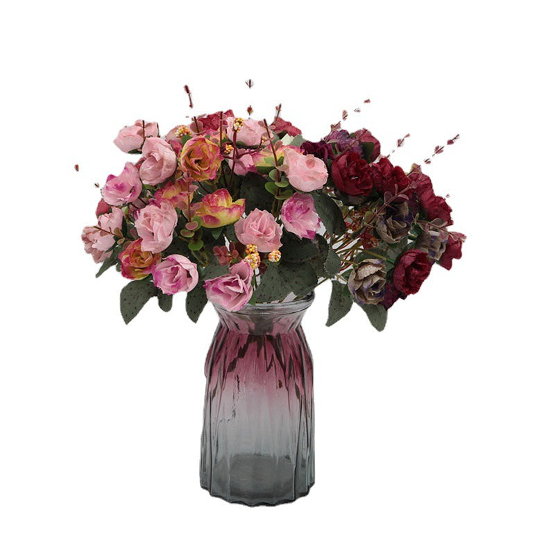 21 Head Faux Rose Bouquet, 12-inch Artificial Autumn Roses, Vintage Silk Flowers for Wedding Centerpieces, Home Decor, DIY Crafts