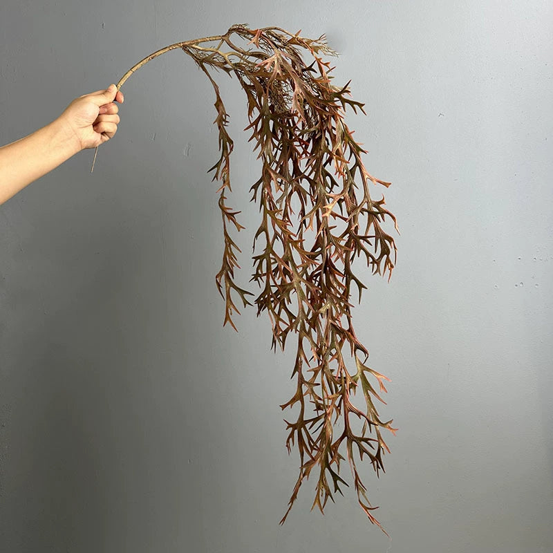 Artificial Staghorn Fern Plant, Set of 2, 47" Long Trailing Greenery, Realistic Faux Hanging Fern for Wall Decor, Planter, Wedding Arch