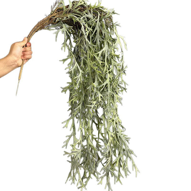 Artificial Staghorn Fern Plant, Set of 2, 47" Long Trailing Greenery, Realistic Faux Hanging Fern for Wall Decor, Planter, Wedding Arch