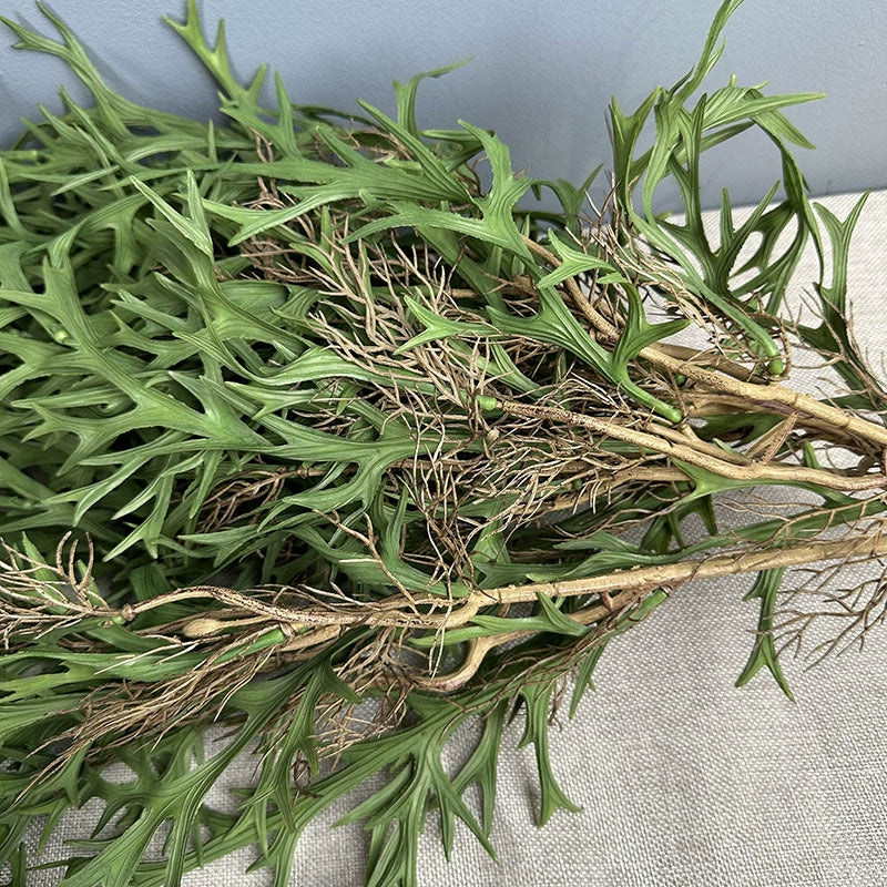 Artificial Staghorn Fern Plant, Set of 2, 47" Long Trailing Greenery, Realistic Faux Hanging Fern for Wall Decor, Planter, Wedding Arch