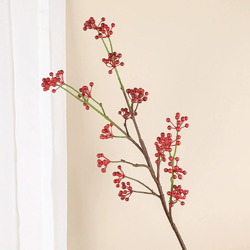Artificial Red and Blue Berry Vines, 31" Real-Touch Faux Floral Decor for Home, Weddings, Events, Cottagecore Style