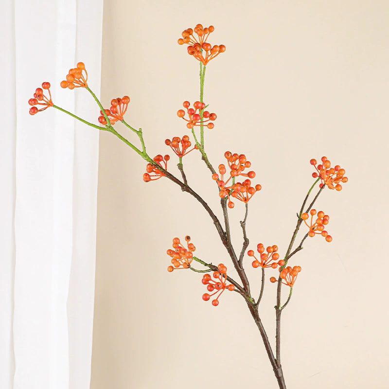 Artificial Red and Blue Berry Vines, 31" Real-Touch Faux Floral Decor for Home, Weddings, Events, Cottagecore Style