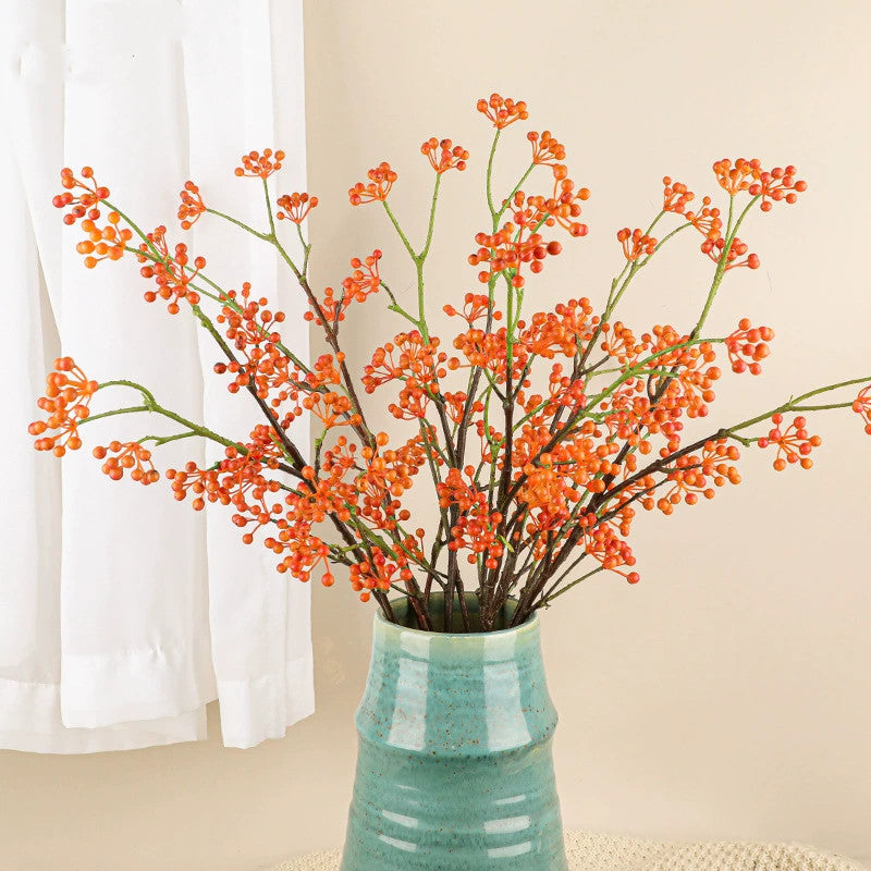 Artificial Red and Blue Berry Vines, 31" Real-Touch Faux Floral Decor for Home, Weddings, Events, Cottagecore Style