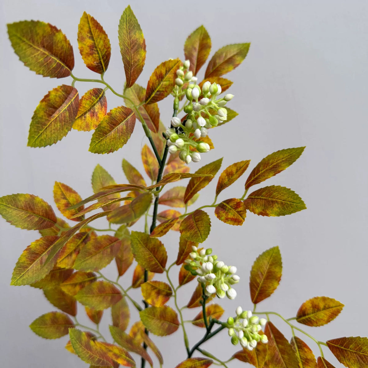Artificial Elm and Beech Leaves Arrangement, 34" Realistic Faux Greenery, Autumn & Green Colour Options, Perfect for Home Decor, Weddings, and Events