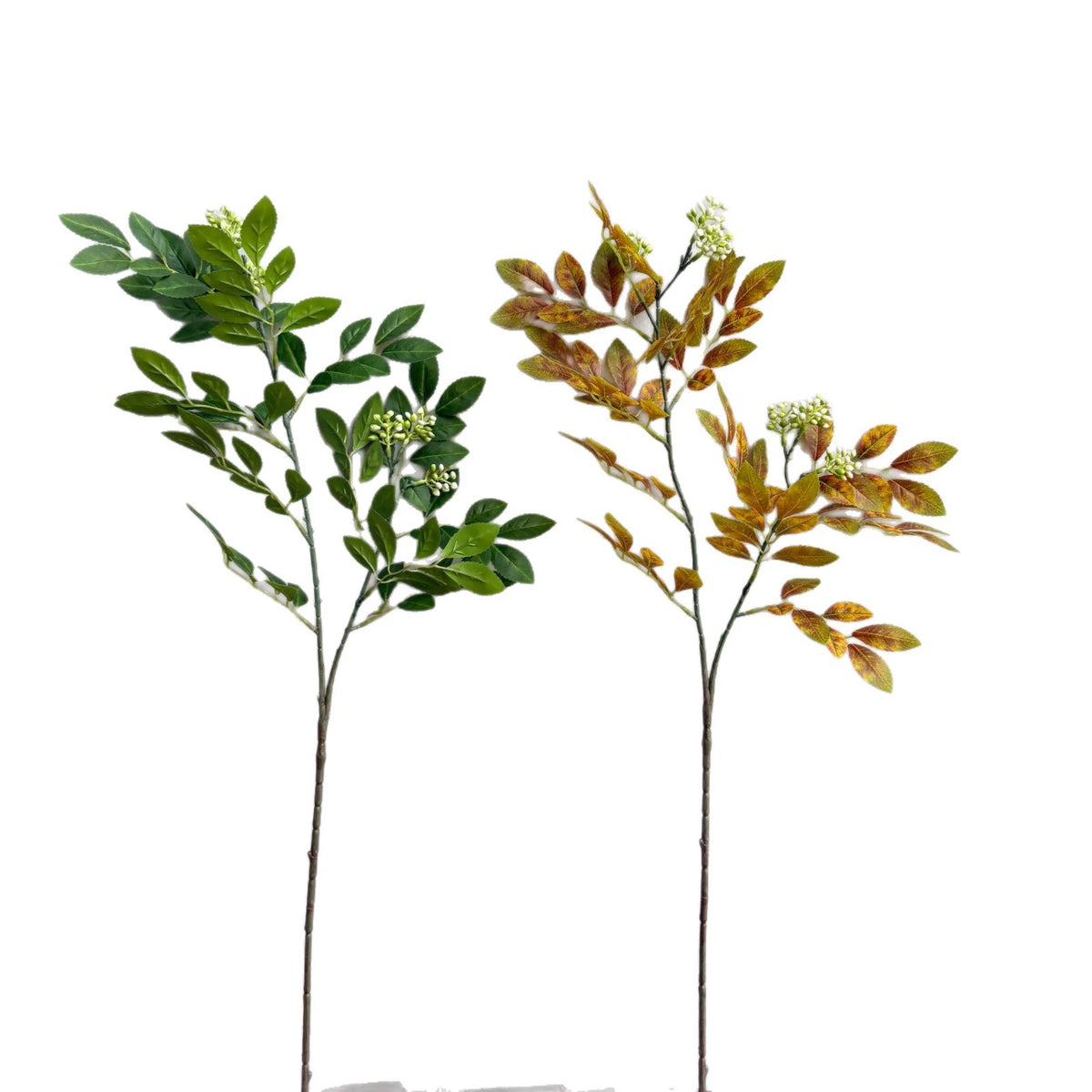 Artificial Elm and Beech Leaves Arrangement, 34" Realistic Faux Greenery, Autumn & Green Colour Options, Perfect for Home Decor, Weddings, and Events