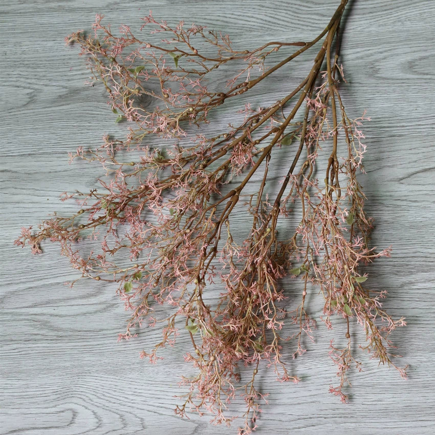 Artificial Star Grass & Mist Pine Faux Plant, 35" Tall, Real-Touch Green, Orange, Pink, Red, White, Modern Home Decor, Hotel Styling, Window Display