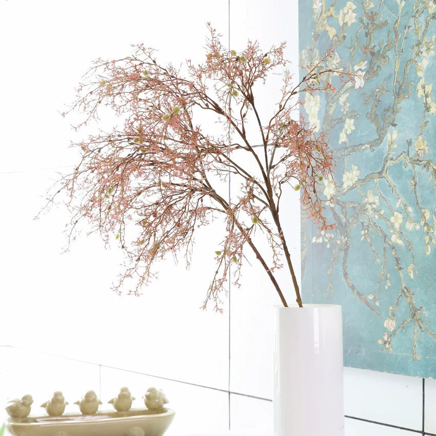 Artificial Star Grass & Mist Pine Faux Plant, 35" Tall, Real-Touch Green, Orange, Pink, Red, White, Modern Home Decor, Hotel Styling, Window Display