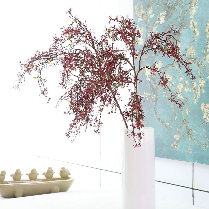 Artificial Star Grass & Mist Pine Faux Plant, 35" Tall, Real-Touch Green, Orange, Pink, Red, White, Modern Home Decor, Hotel Styling, Window Display