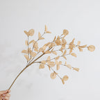 Eucalyptus Leaves Artificial Plant, 58cm (23") Real-Touch Greenery, 3 Stems for Home Decor, Weddings, and Event Styling