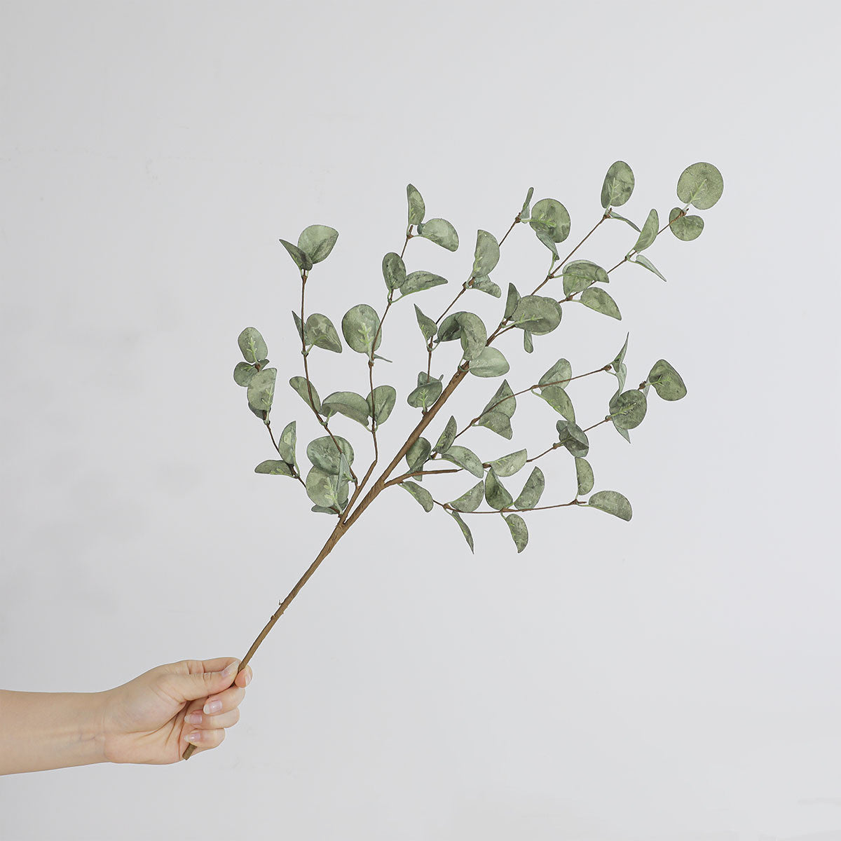 Eucalyptus Leaves Artificial Plant, 58cm (23") Real-Touch Greenery, 3 Stems for Home Decor, Weddings, and Event Styling