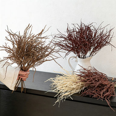 Autumn Coral Grass Bouquet 18" Real-Touch Faux Flowers | Perfect for Weddings, Home Decor, and Event Styling, 45cm Plastic Arrangement
