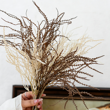 Autumn Coral Grass Bouquet 18" Real-Touch Faux Flowers | Perfect for Weddings, Home Decor, and Event Styling, 45cm Plastic Arrangement