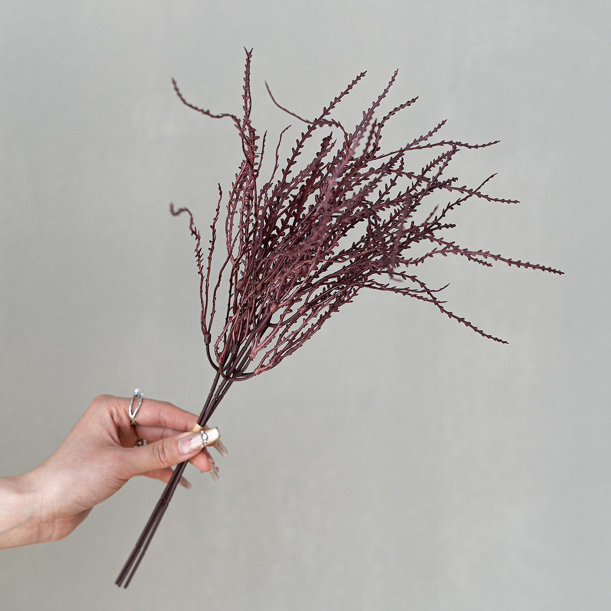 Autumn Coral Grass Bouquet 18" Real-Touch Faux Flowers | Perfect for Weddings, Home Decor, and Event Styling, 45cm Plastic Arrangement