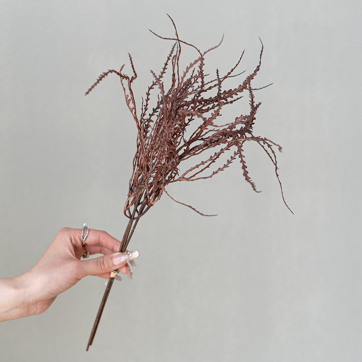 Autumn Coral Grass Bouquet 18" Real-Touch Faux Flowers | Perfect for Weddings, Home Decor, and Event Styling, 45cm Plastic Arrangement