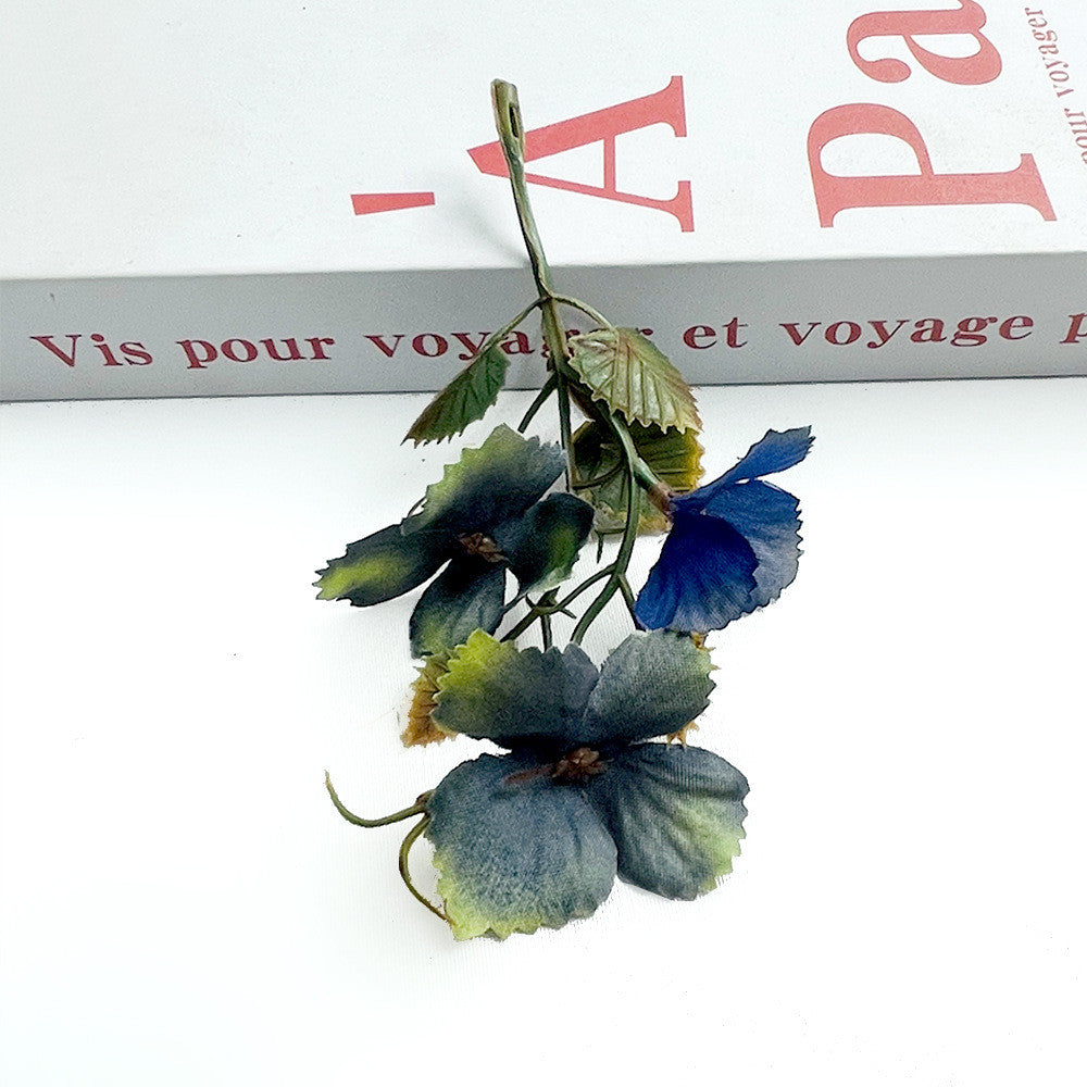 Autumn Grape Leaf Stems, 4" Real-Touch Faux Vine with Bendable Wire, DIY Wedding Bouquets, Home Decor, Floral Arrangements