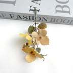 Autumn Grape Leaf Stems, 4" Real-Touch Faux Vine with Bendable Wire, DIY Wedding Bouquets, Home Decor, Floral Arrangements