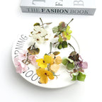 Autumn Grape Leaf Stems, 4" Real-Touch Faux Vine with Bendable Wire, DIY Wedding Bouquets, Home Decor, Floral Arrangements