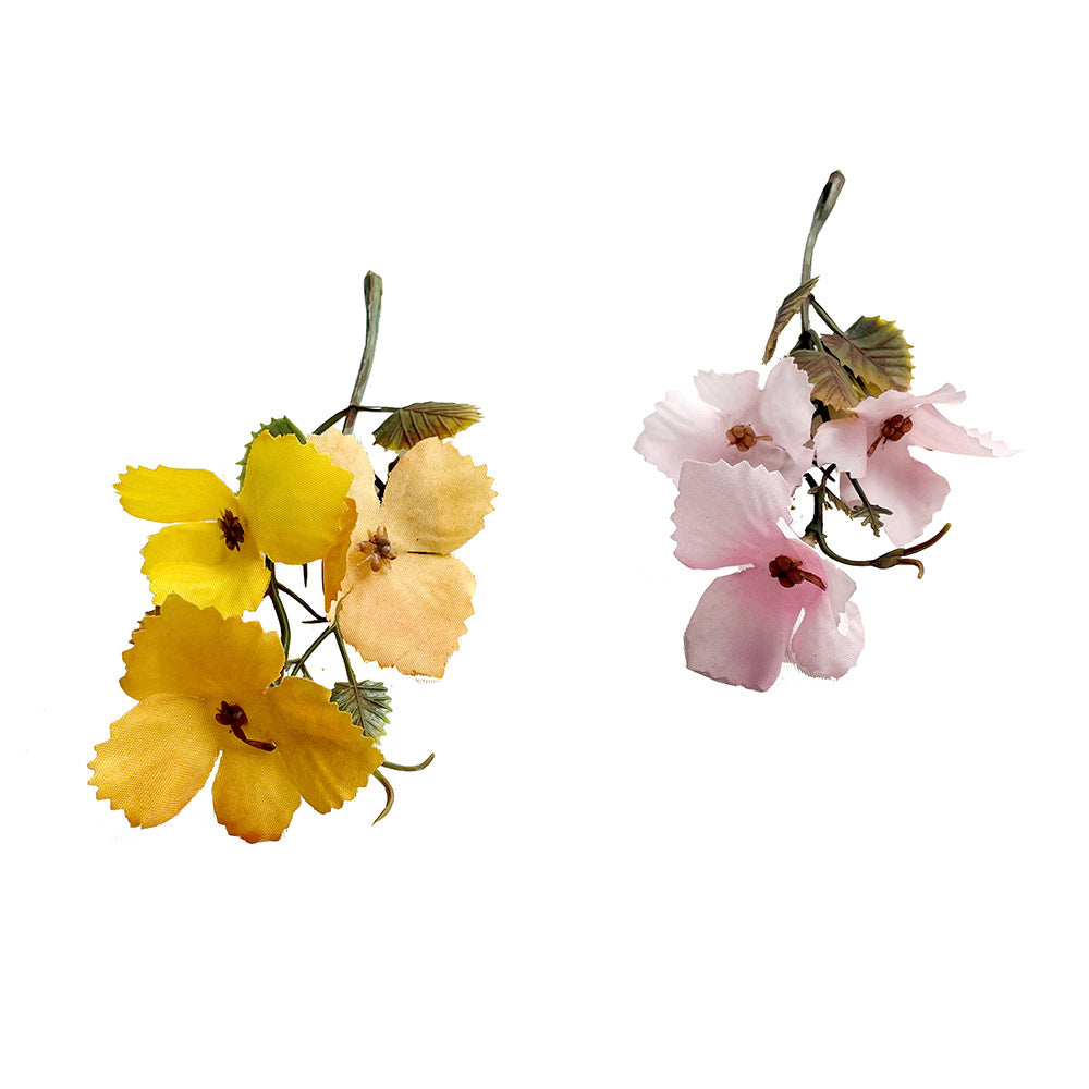 Autumn Grape Leaf Stems, 4" Real-Touch Faux Vine with Bendable Wire, DIY Wedding Bouquets, Home Decor, Floral Arrangements