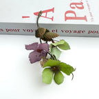 Autumn Grape Leaf Stems, 4" Real-Touch Faux Vine with Bendable Wire, DIY Wedding Bouquets, Home Decor, Floral Arrangements
