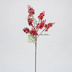 Artificial Nandina Berry Branch with Red Berries, 30" Tall Faux Floral Stem for Holiday Decor, Christmas Centerpieces, Wedding & Home Decor