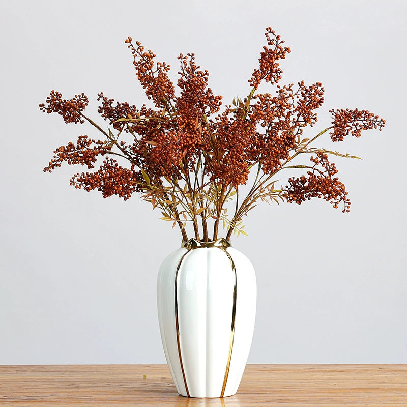 Artificial Nandina Berry Branch with Red Berries, 30" Tall Faux Floral Stem for Holiday Decor, Christmas Centerpieces, Wedding & Home Decor