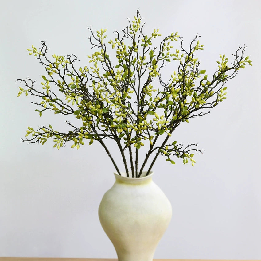 Artificial Eucalyptus Stems, 31" Realistic Faux Greenery Branches for Vase Arrangements, Home Decor, Wedding & Event Florals - Set of 1 (Green, Gray, Brown, Yellow)