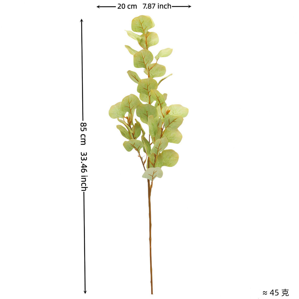 Artificial Eucalyptus Leaves Stems, 33" Real-Touch Faux Greenery, Bulk Pack of 9 Stems for Home Decor, Weddings & Floral Arrangements