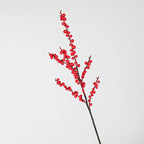 Artificial Holly Berry Stem, 28" Real-Touch Red Winterberry Branch for Vase Arrangements, Wedding Centerpieces, and Home Decor