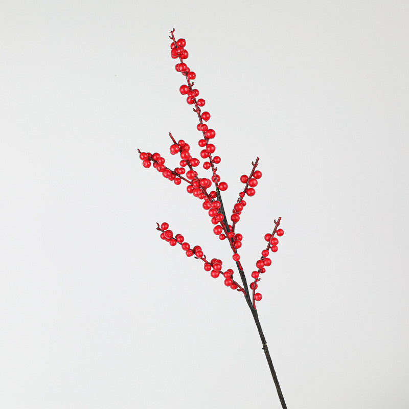 Artificial Holly Berry Stem, 28" Real-Touch Red Winterberry Branch for Vase Arrangements, Wedding Centerpieces, and Home Decor