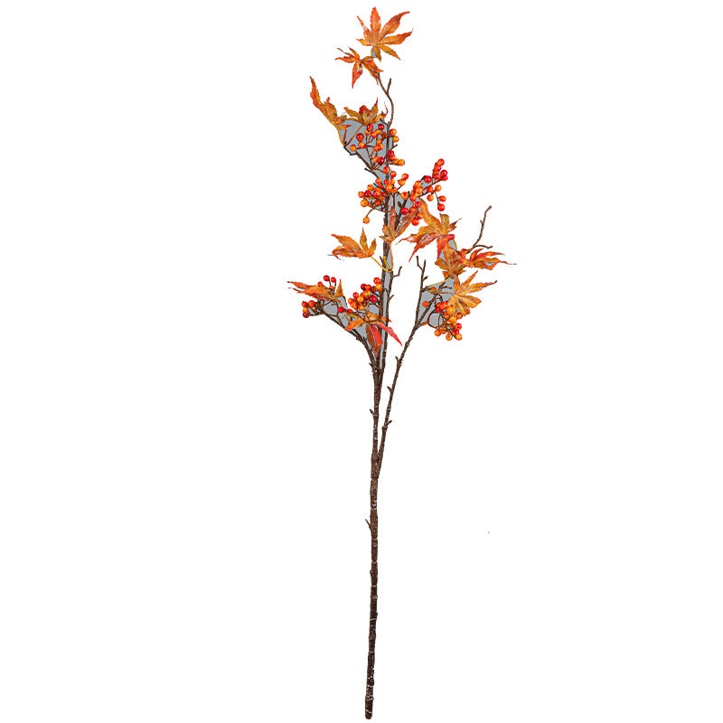 Real-Touch Purple Beautyberry and Maple Leaf Faux Greenery Branch, 37", Lifelike Artificial Plant for Vase, Home Decor, Wedding Arrangements, Bulk Florist Supplies