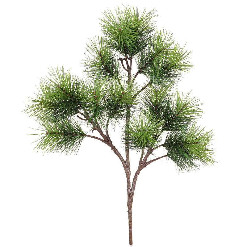 15-forked Stem Artificial Curly Pine Needle Greenery Stems, 18" Real-Touch Faux Evergreen Branches for DIY Floral Arrangements, Home Decor, Wedding & Event Centerpieces