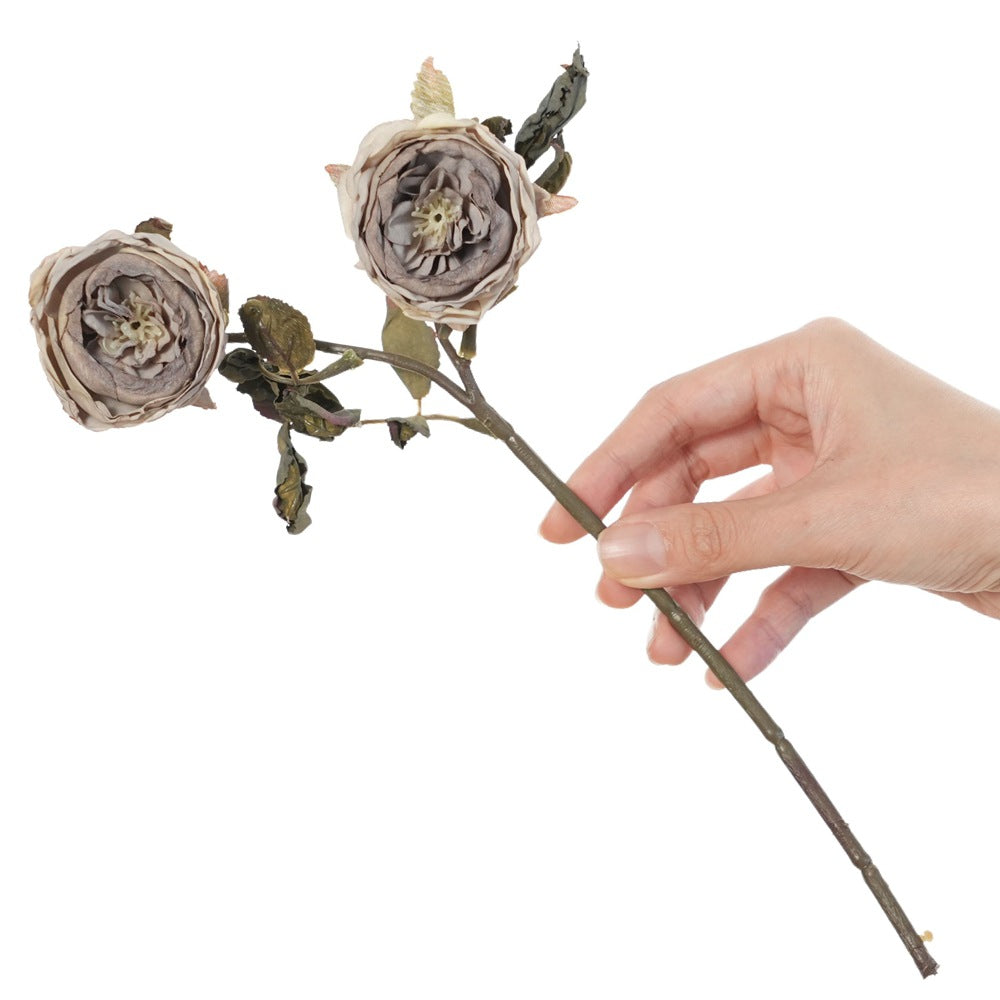 Real Touch Artificial Rose Stems, 2-Pack 13" Long with 2.5" Rose Heads, Faux Floral Decor for Vases, Weddings, Home & Commercial Styling